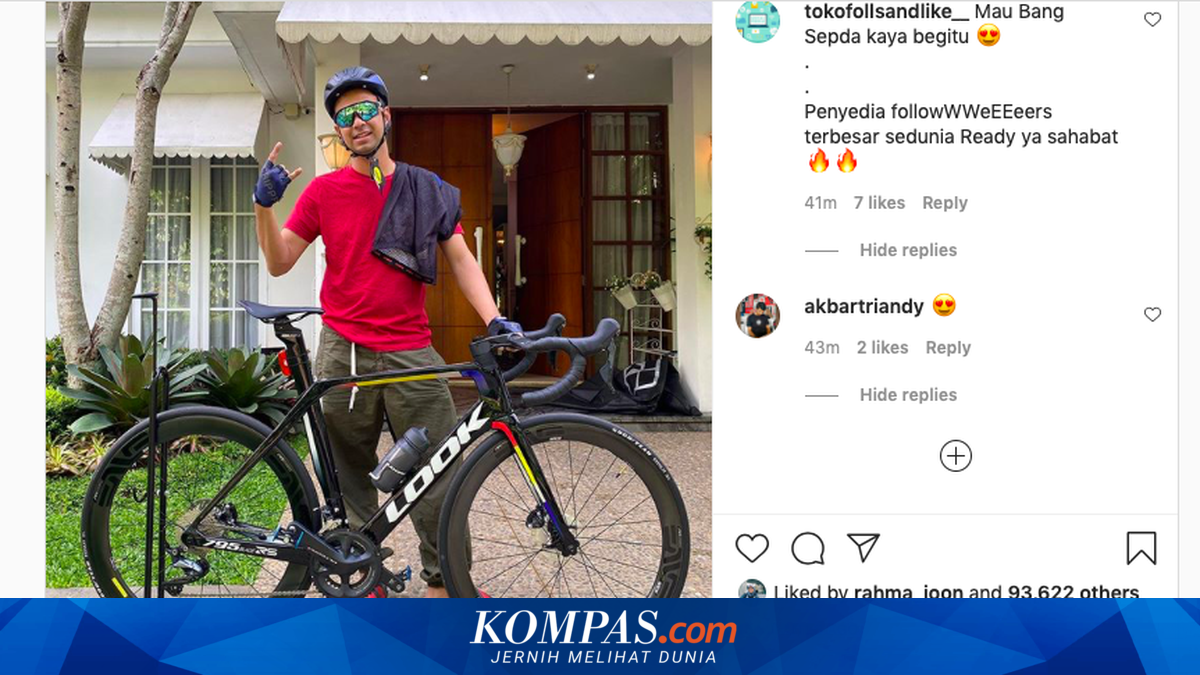 Gaya Raffi Ahmad Bersepeda Pakai Road Bike dari Look