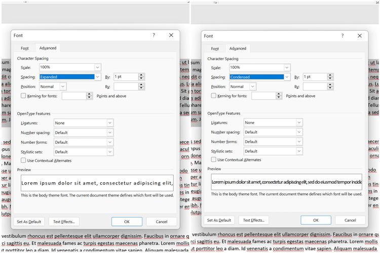 Cara menghilangkan spasi berlebih di Word.