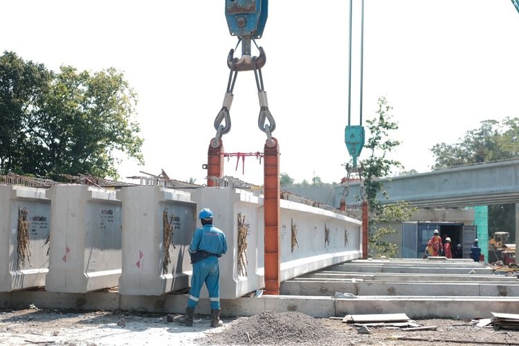 Progres pembangunan Jalan Tol Yogyakarta Bawen, Rabu (9/8/2023)