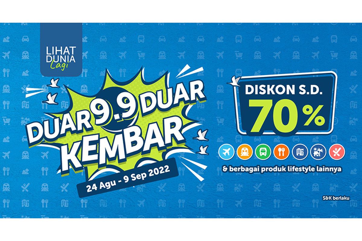 Promo Duar Duar Kembar 9.9 Traveloka. 