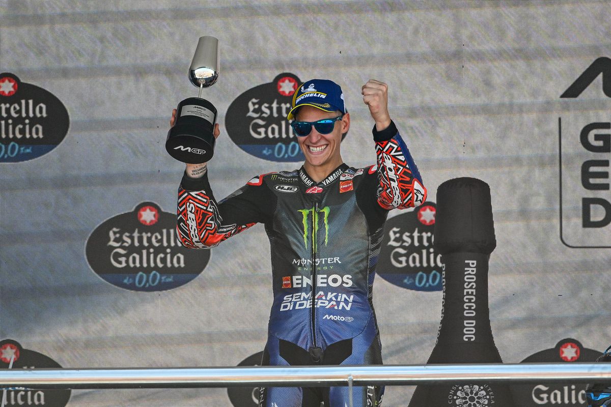 Fabio Quartararo saat berlaga pada MotoGP Spanyol 2025