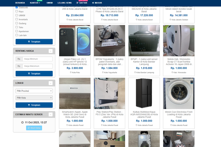 Daftar produk elektronik yang dilelang Kemenkeu RI lewat situs lelang.go.id