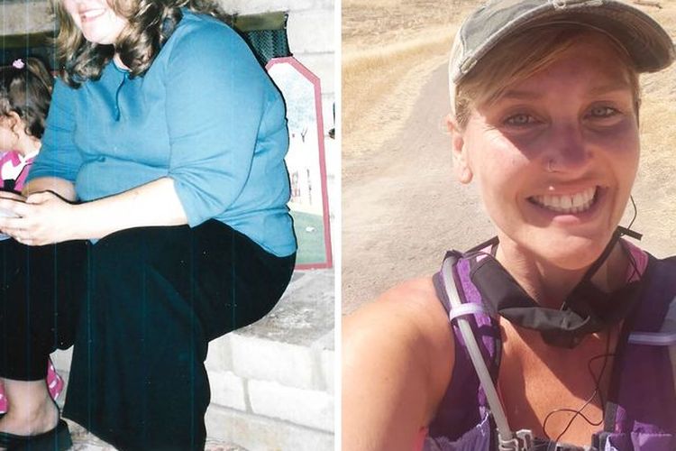 Perubahan Gina Davie berhasil turunkan berat badan 56 kg.