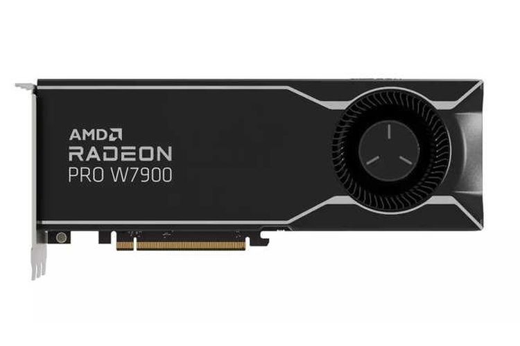 Ilustrasi GPU AMD Radeon Pro W7900.