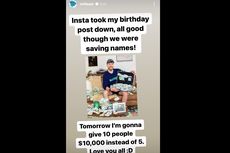 Heboh YouTuber MrBeast Bagi-bagi Uang 50.000 Dollar AS pada Hari Ulang Tahunnya, Kini Unggahan Hilang di Instagram
