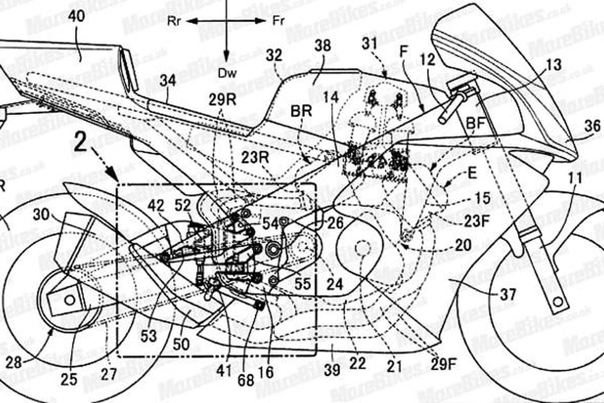 Paten desain Honda V4 superbike.