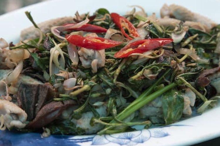 Salah satu hidangan daging ular di Nguyen Van Duc, Hanoi, Vietnam