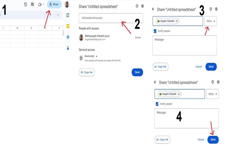 ilustrasi cara membuat agar Google Sheets dapat diedit semua orang