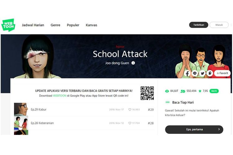 Tangkapan layar Webtoon School Attack