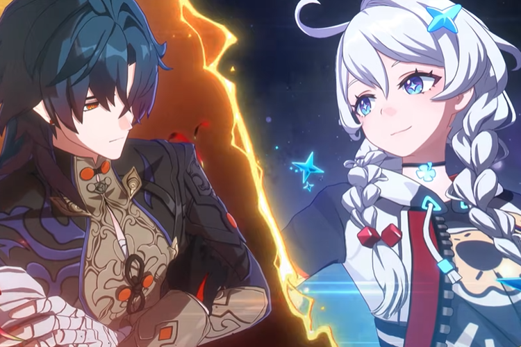 Karakter Blade di Honkai Star Rail (kiri) dan Kiana dari Honkai Impact 3 (kanan) di game terbaru Honkai yang diumumkan Hoyoverse, Sabtu (3/5/2025).