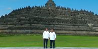 Prabowo dan Macron Tiba di Candi Borobudur