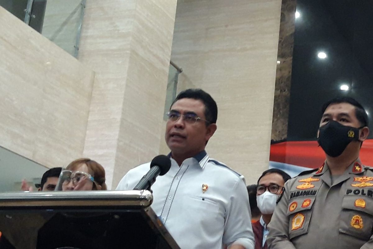 Direktur Tindak Pidana Ekonomi Khusus (Dirtipideksus) Bareskrim Mabes Polri Brigjen Whisnu Hermawan di Mabes Polri, Jakarta, Kamis (7/4/2022).