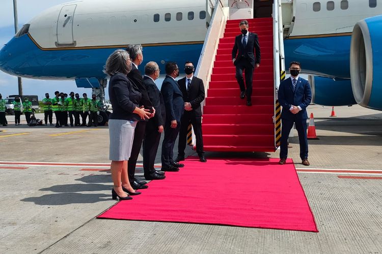 Menteri Luar Negeri Amerika Serikat (AS) Antony J Blinken tiba di Bandara Soekarno Hatta, Tangerang, Indonesia pada Senin (13/12/2021) siang.