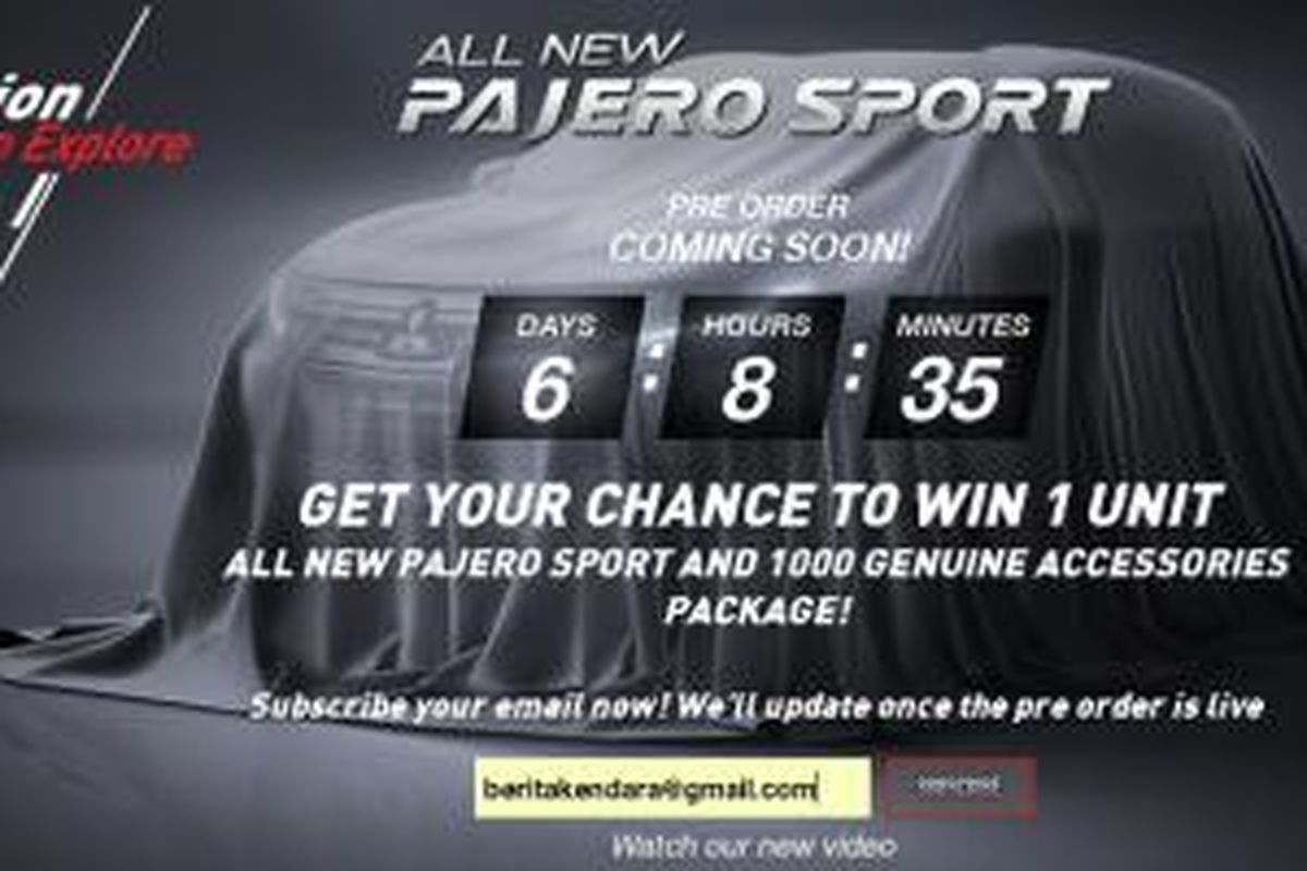 Situs resmi pemesanan Mitsubishi All-New Pajero Sport.