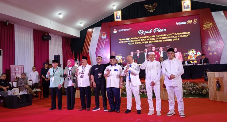 Nomor Urut Paslon Pilkada Jabar: Acep-Gita 1, Jeje-Ronal 2, Syaikhu-Habibie 3, Dedi-Erwan 4
