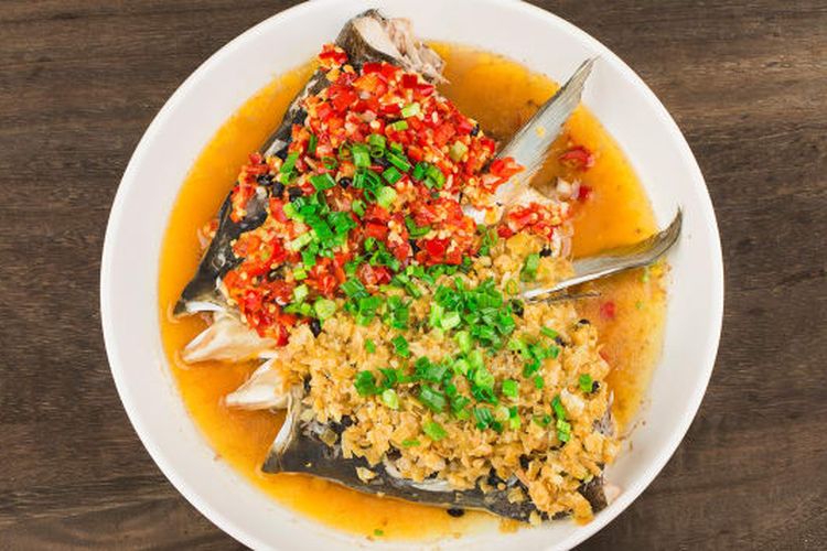 Sajian ikan kukus khas Chines Food.
