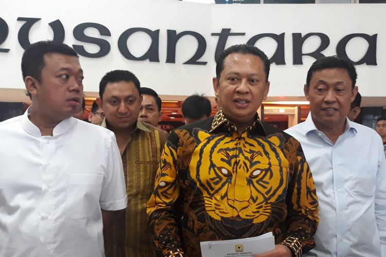 Wakil Koordinator bidang Pratama Partai Golkar Bambang Soesatyo di Kompleks Parlemen, Senayan, Jakarta, Jumat (22/11/2019).