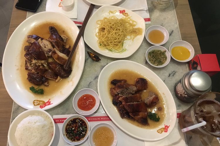 Hidangan makanan dari  Kams Roast Indonesia, restoran berlabel Michelin Star dari Hongkong membuka gerai di Pantai Indah Kapuk Jakarta. 