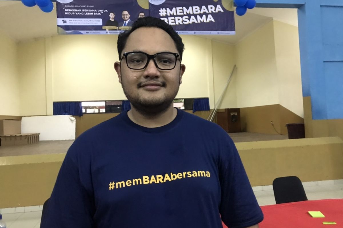 Founder Yayasan Bara Bakti Nusantara (Bara Foundation), Rafif Muhammad Rizqullah saat ditemui dalam acara peresmian Yayasan Bara Bakti Nusantara di Gelanggang Olahraga Remaja (GOR) Kebayoran Baru, Jakarta Selatan pada Kamis (17/3/2022).