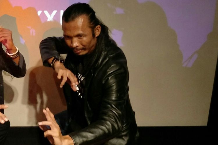 Aktor laga Cecep Arif Rahman dalam jumpa pers film John Wick 3 di Plaza Indonesia, kawasan MH Thamrin, Jakarta Pusat, Selasa (14/5/2019).