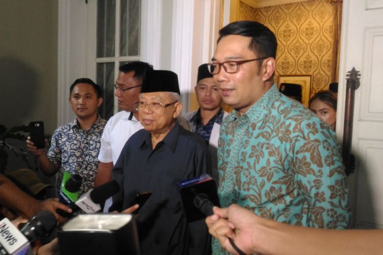 Maruf Amin dan Ridwan Kamil di Rumah Situbondo, Manteng, Jakarta Pusat, Selasa (12/2/2019)..