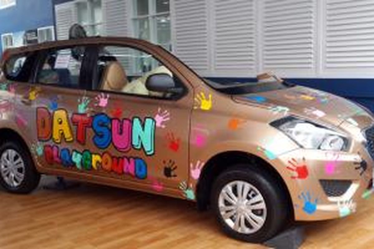 Datsun Go  Panca dimodifikasi menjadi arena bermain anak-anak yang menarik perhatian.