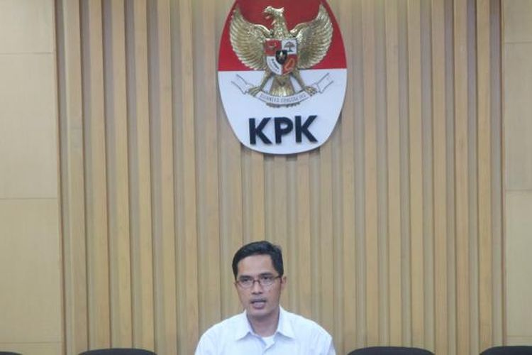 Juru bicara Komisi Pemberantasan Korupsi Febri Diansyah saat jumpa pers di Gedung KPK, Jakarta, Senin (30/1/2017).