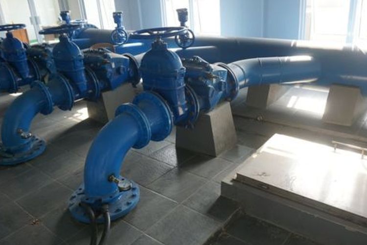 Instalasi pengolahan air di sekitar Bengawan Solo kini mulai dioperasikan kembali. 