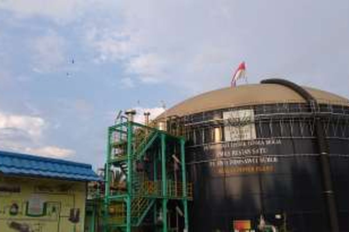 Pembangkit Listrik Tenaga Biogas (PLTBG) milik PT Asoan Agri di Pekanbaru, Riau.