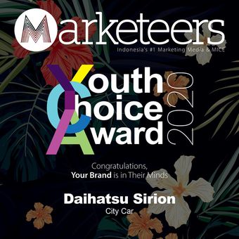 Sertifikat penghargaan Marketeers Youth Choice Brands of The Year 2020 yang diberikan pad Daihatsu Sirion sebagai City Car Terbaik untuk Anak Muda.