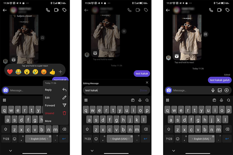 Cara mengedit pesan di Direct Message Instagram