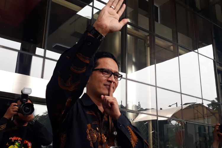 Febri Diansyah, saat masih menjabat Kabiro Humas KPK, di Gedung Merah Putih KPK, Jakarta, Kamis (26/12/2019).