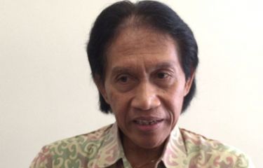 Bens Leo ditemui di Rumah Sakit Pondok Indah (RSPI) Bintaro, Tangerang Selatan, Senin (5/2/2018), ketika melayat jenazah Yockie Suryo Prayogo.