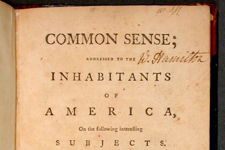 Pamflet Common Sense karya Thomas Paine.