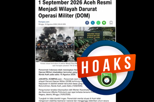 Kompas.com Dicatut dalam Hoaks Penerapan DOM Aceh Mulai 1 September