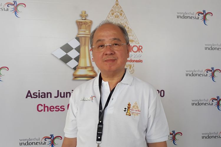 Kepala Bidang Pembinaan dan Prestasi PERCASI, Kristinus Liem, dalam Turnamen Catur Asian Juniors Open & Girls U-20 2019 di Hotel Lorin, Solo, Selasa (2/7/2019).