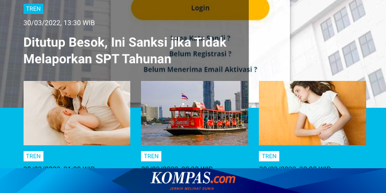 [POPULER TREN] Sanksi jika Tidak Melaporkan SPT Tahunan | Kapan Mulai Shalat Tarawih? - Kompas.com - KOMPAS.com