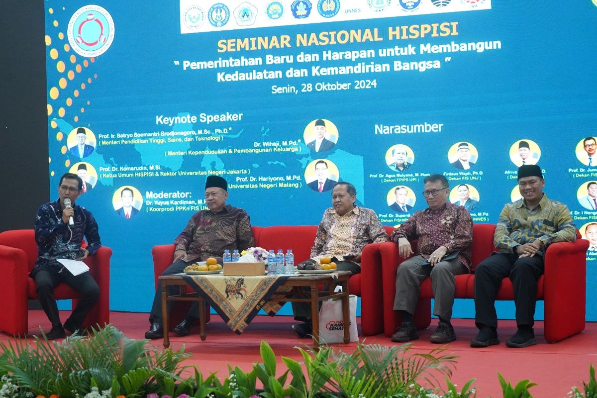 Fakultas Ilmu Sosial Universitas Negeri Jakarta (FIS UNJ) menjadi tuan rumah Seminar Nasional Himpunan Sarjana Pendidikan Ilmu-Ilmu Sosial Indonesia (HISPISI) 2024.