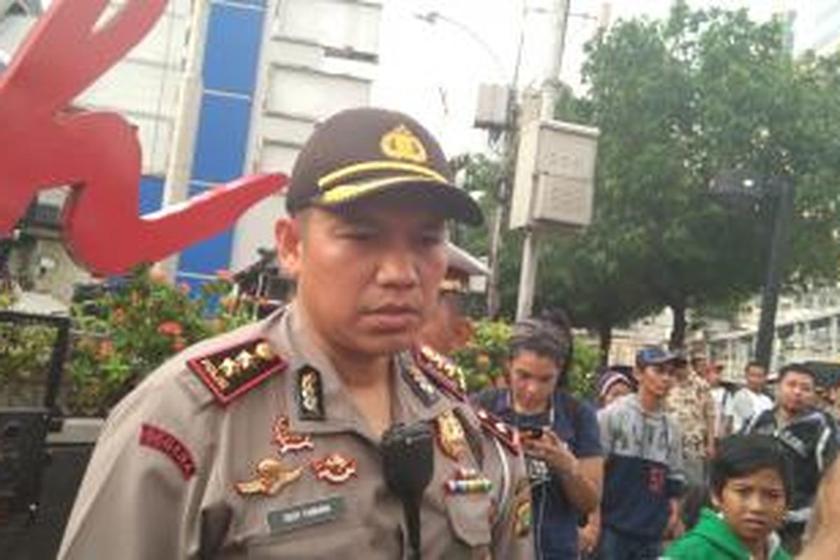 Kapolsek Menteng AKBP Deddy Tabrani yang menembak salah satu teroris dalam peristiwa ledakan bom di Jalan M.H Thamrin, Jumat (15/1/2016). 