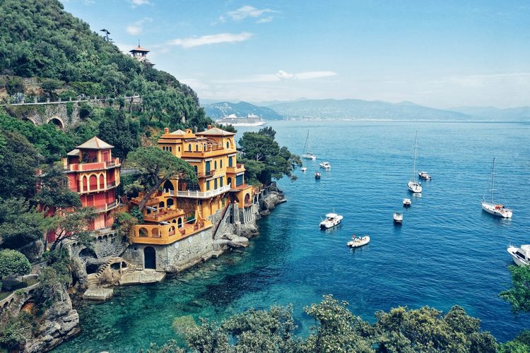 Ilustrasi Portofino, Italia.