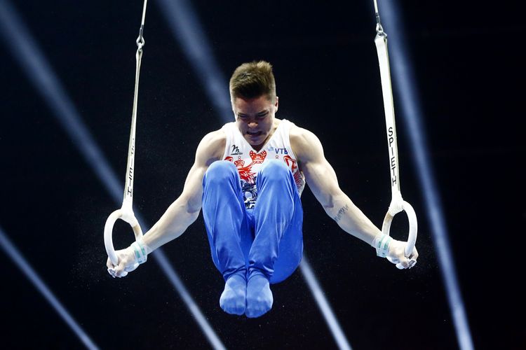 Atelt senam Rusia, Nikita Nagornyy dalam kejuaraan European Artistic Gymnastics Championships 2021.