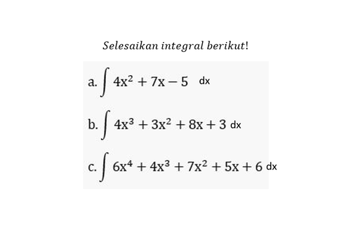 Soal Integral Tak Tentu: Mengintegralkan Fungsi Polinomial