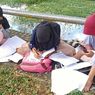 Banyak Murid di Bengkulu Belajar di Tepi Sungai supaya Dapat Sinyal