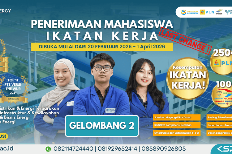 Tanpa Tes Tambahan, ITPLN Buka Seleksi Rapor atau UTBK Gelombang 2 Tahun 2026