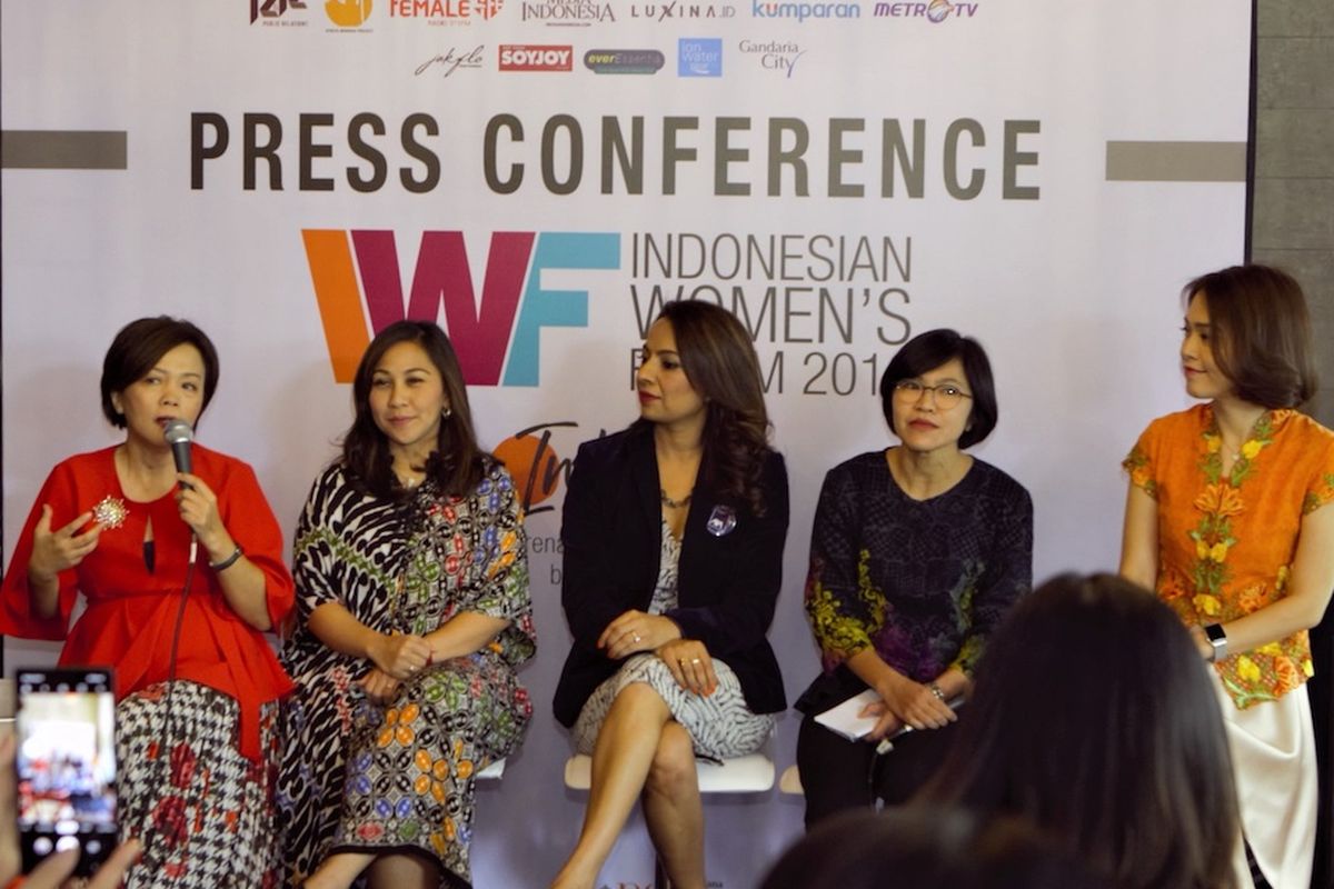 Konferensi pers Indonesia Womens Forum 2019 di Jakarta (20/11/2019).