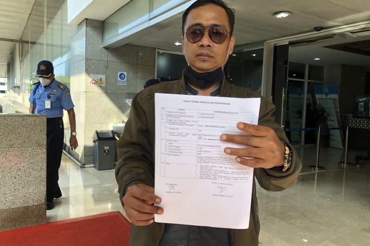 aktivis 98, Joko Priyoski ditemui di Gedung Parlemen Senayan, Jakarta, Senin (12/9/2022). Ia melaporkan Ketua DPR Puan Maharani ke Mahkamah Kehormatan Dewan (MKD) atas dugaan pelanggaran etik. 