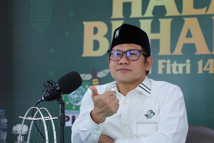 Ketua Umum Partai Kebangkitan Bangsa (PKB) Muhaimin Iskandar saat menghadiri halal bihalal pengurus dan kader PKB se-Bali, NTT, dan NTB, Senin (24/5/2021).