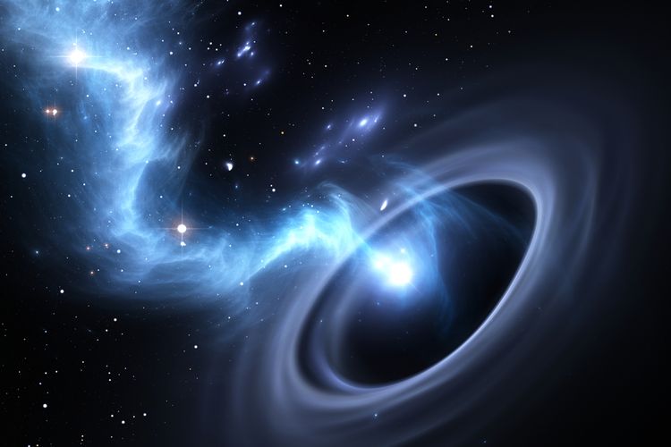 Ilustrasi lubang hitam kecil terdeteksi astronom berada di dekat Bumi. 