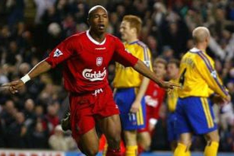 Pemain Senegal El Hadji Diouf saat masih berseragam Liverpool.