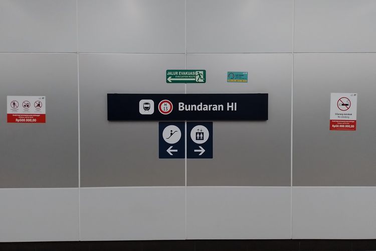 Ilustrasi Stasiun MRT Bundaran HI di Jakarta Pusat.